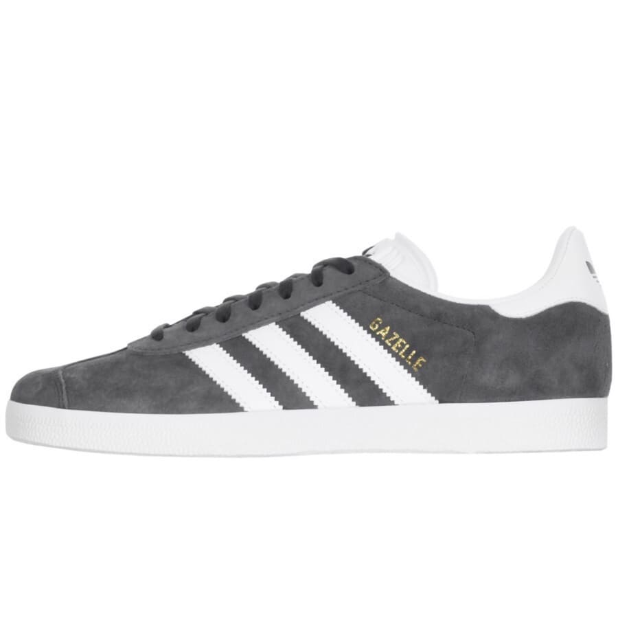 Grey leather gazelles best sale